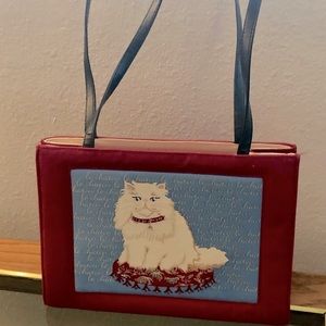 White kitty purse